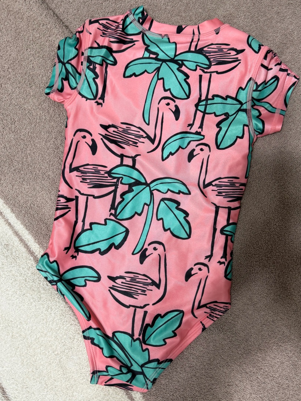 Tea Collection Pink and Teal Flamingo One-Piece Swimsuit - Picture 3 of 4